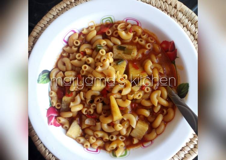 Simple Way to Cook Delicious My fav.spicy Macaroni with yam