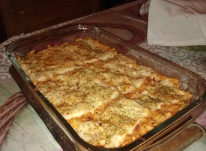 Una foto de Pastel con fideos del día anterior