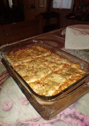 Una foto de Pastel con fideos del día anterior