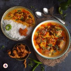 A picture of Punjabi Kadhi Pakoda - Chawal.