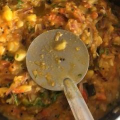 A picture of South Indian style potato masala.