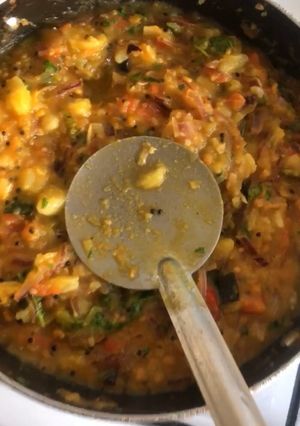 A picture of South Indian style potato masala.