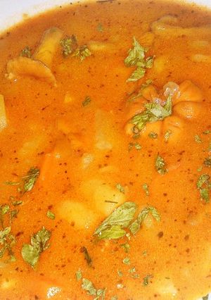 Rókagombás zöldségleves recept fotója
