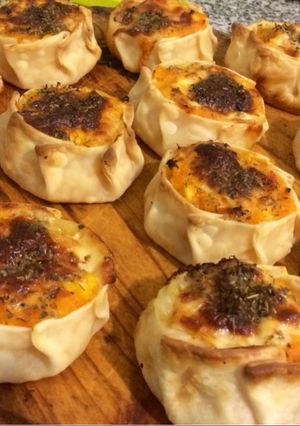 Una foto de Canastitas de calabaza, choclo y pollo! SÚPER FÁCIL