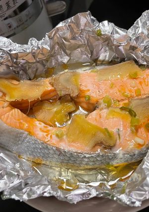 清蒸鮭魚 的食譜成品照片