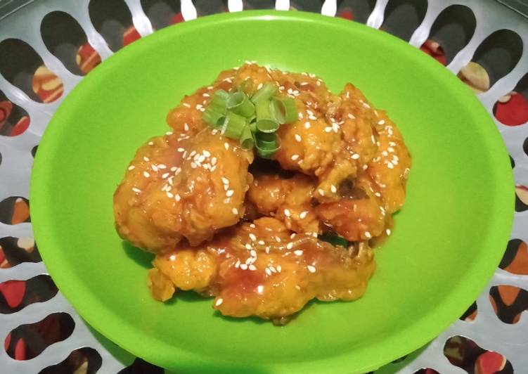Resep Korean Spicy Chicken ala -ala/ Ayam Goreng Pedas Korea yang Lezat
