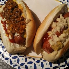 A picture of Hotdogs and Horseradish Sauce.