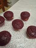 Cupcakes red velvet rellenos de crema de queso