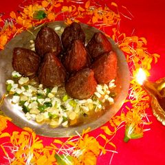 Chocolate Mawa Modak A picture of Chocolate Mawa Modak.