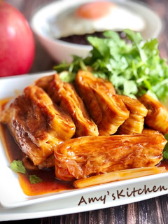 醬燒豆包 (素料理) (香菜保鮮分享) 的食譜成品照片