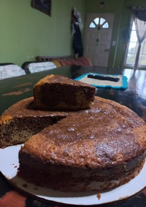 Una foto de Torta de banana marmolada