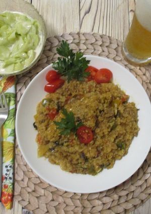 Slow cooker 🕰️ jambalaya 🌶️ magyaros 🇭🇺 változat darált hússal🍖és erdei 🌲 gombával 🍄 recept fotója