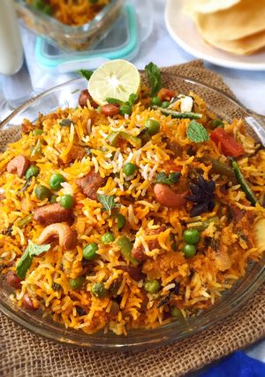 A picture of Rajastani Gatta Dum Biryani.