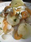 Ensalada de lenguado y camarones