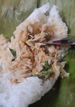 Foto resep Nasi bakar ayam suwir kemangi
