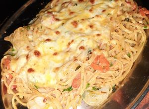 Una foto de Linguine con vegetales salteados