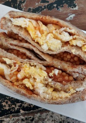 Foto resep Sandwich Nugget & Egg Scramble