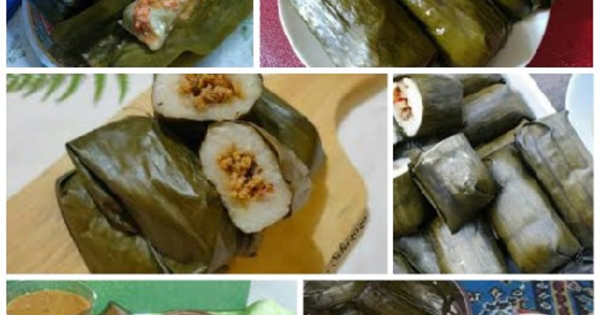 Lontong isi oncom (menu buka puasa)