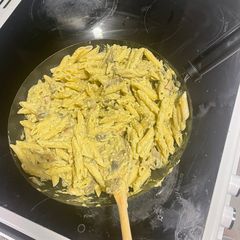Creamy and Cheesy Mushroom Pesto Pasta A picture of Creamy and Cheesy Mushroom Pesto Pasta.