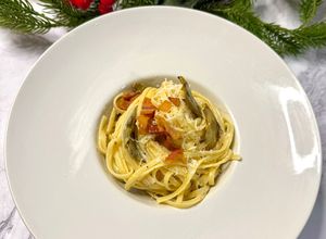 Foto principal de Tallarines a la carbonara con alcachofas - Adviento Navidad Cookpad