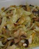 Frittata de hongos con tirabuzones
