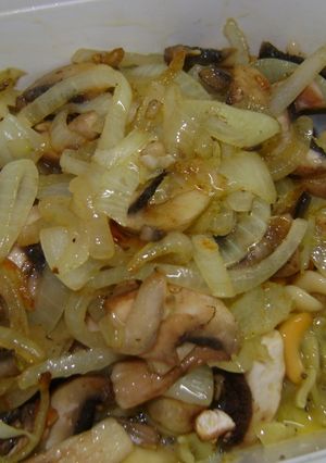 Una foto de Frittata de hongos con tirabuzones
