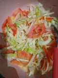 Ensalada Fresca de Tomate, Cebolla y Repollo