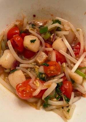 Foto resep Scallop tumis toge dan tomat (menu toddler)