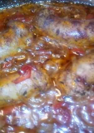 Una foto de Chorizos de pollo a la criolla