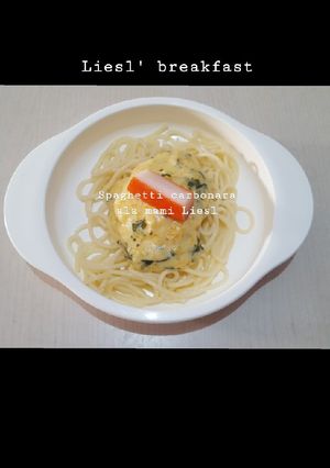 Foto resep Spaghetti Carbonara plus Kani (Mpasi 15mo)