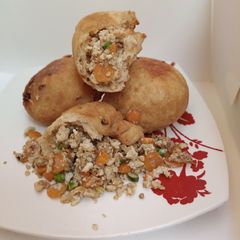 A picture of Stuffed spicy puff puff.