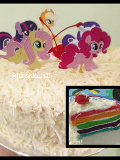 Foto resep Rainbow cake kukus (base kue tart)