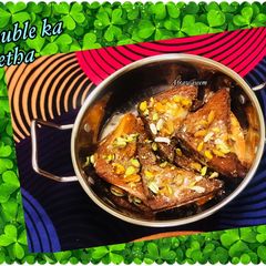 A picture of Shahi tukde/Double ka meetha.