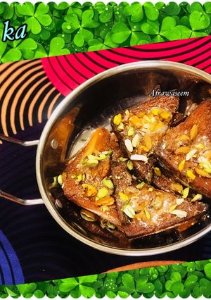 A picture of Shahi tukde/Double ka meetha.