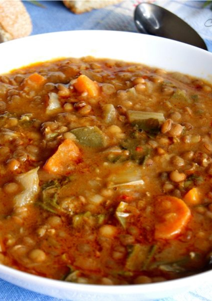 Una foto de Guiso de lentejas con verduras