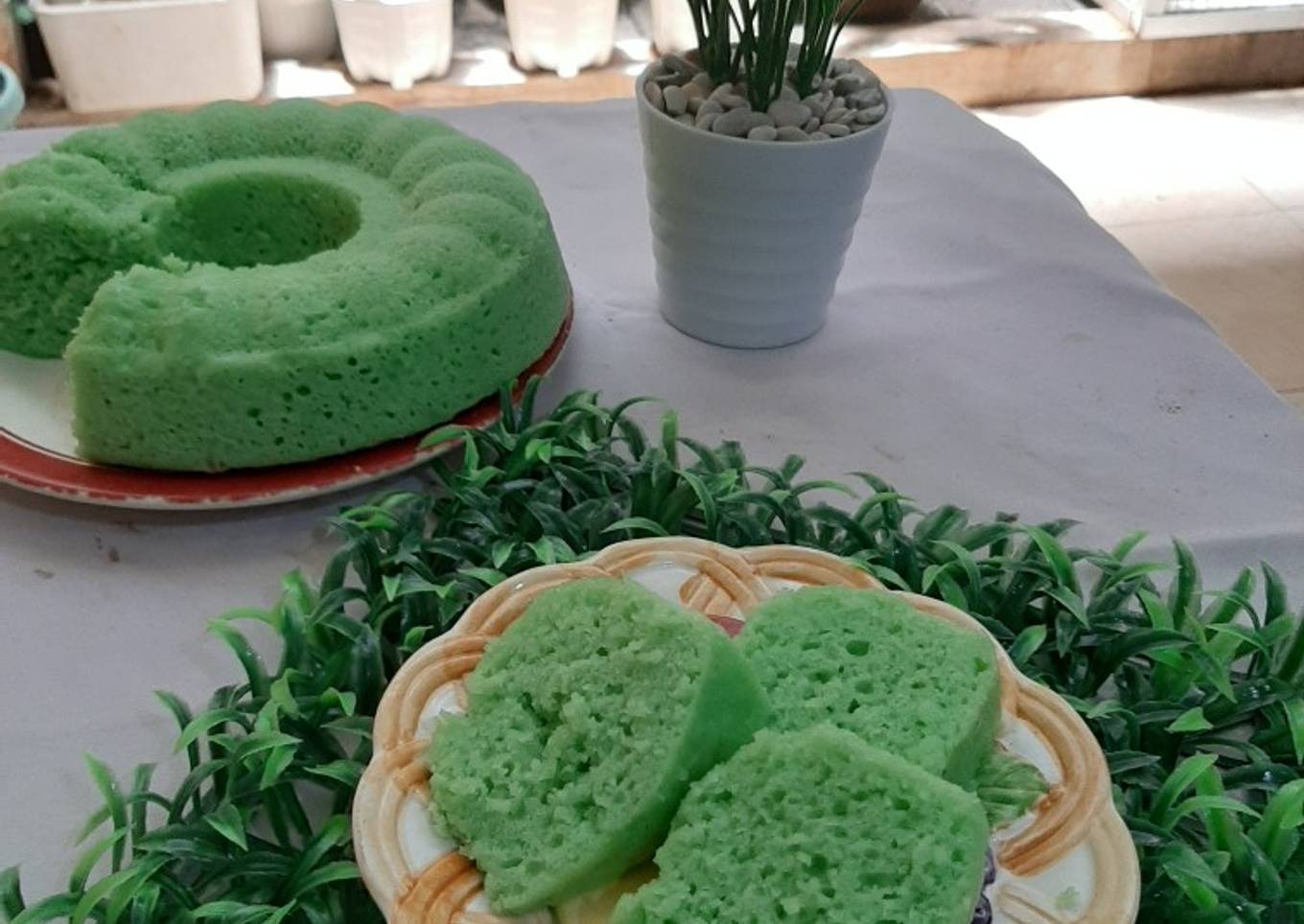 Langkah Mudah untuk Menyiapkan Kue Apem Nasi Pandan 💚, Enak