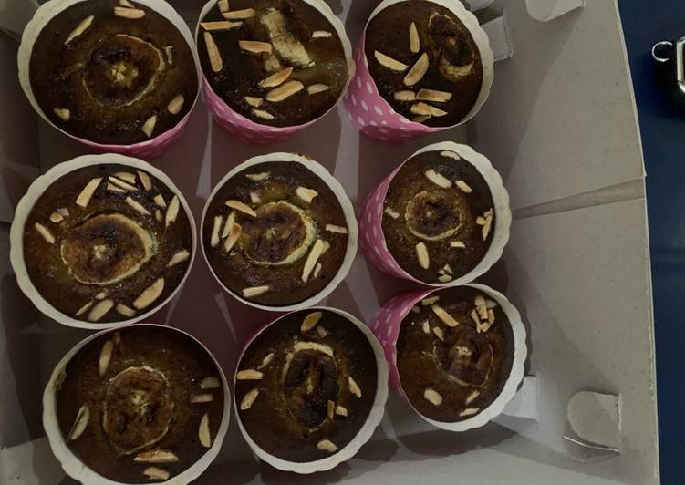 makanan Banana cup cake almond flour Jadi, Lezat