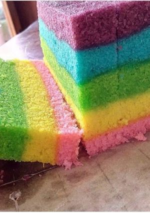 Foto resep Rainbow cake (adonan brownies)