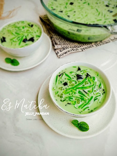 Foto resep Es Matcha Jelly Pandan