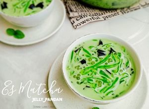 Foto resep Es Matcha Jelly Pandan