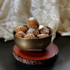 A picture of Coconut Jaggery Laddoo.