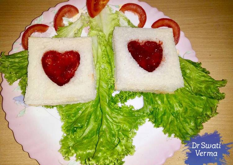 Simple Way to Prepare Any-night-of-the-week Jam Heart Sandwich