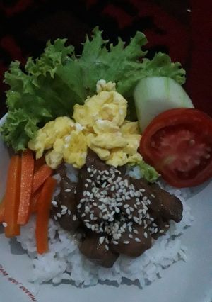Foto resep Rice bowl chicken teriyaki