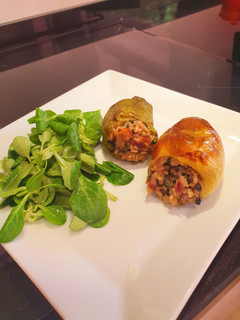 Una foto de Pimientos rellenos de... ¡Risotto!