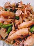 Oseng cumi asin + cabe hijau kriting