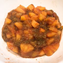 A picture of Stewed apple and rhubarb.