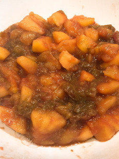 A picture of Stewed apple and rhubarb.