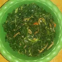 Oseng daun gedang urap teri রেসিপির প্রধান ছবি