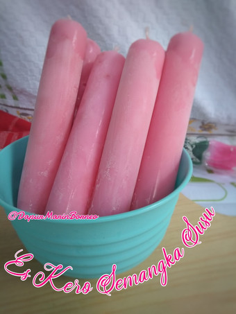 Resep 214. Es Kero Susu Semangka / Es Kero Semangka Susu / Es Lilin yang Sempurna