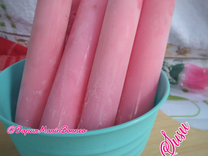 Resep 214. Es Kero Susu Semangka / Es Kero Semangka Susu / Es Lilin yang Sempurna